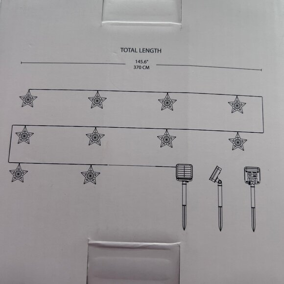 DESTINATION HOLIDAY 197870101590 Lights Metal Star Solar Powered String 12-Feet - Picture 4 of 4